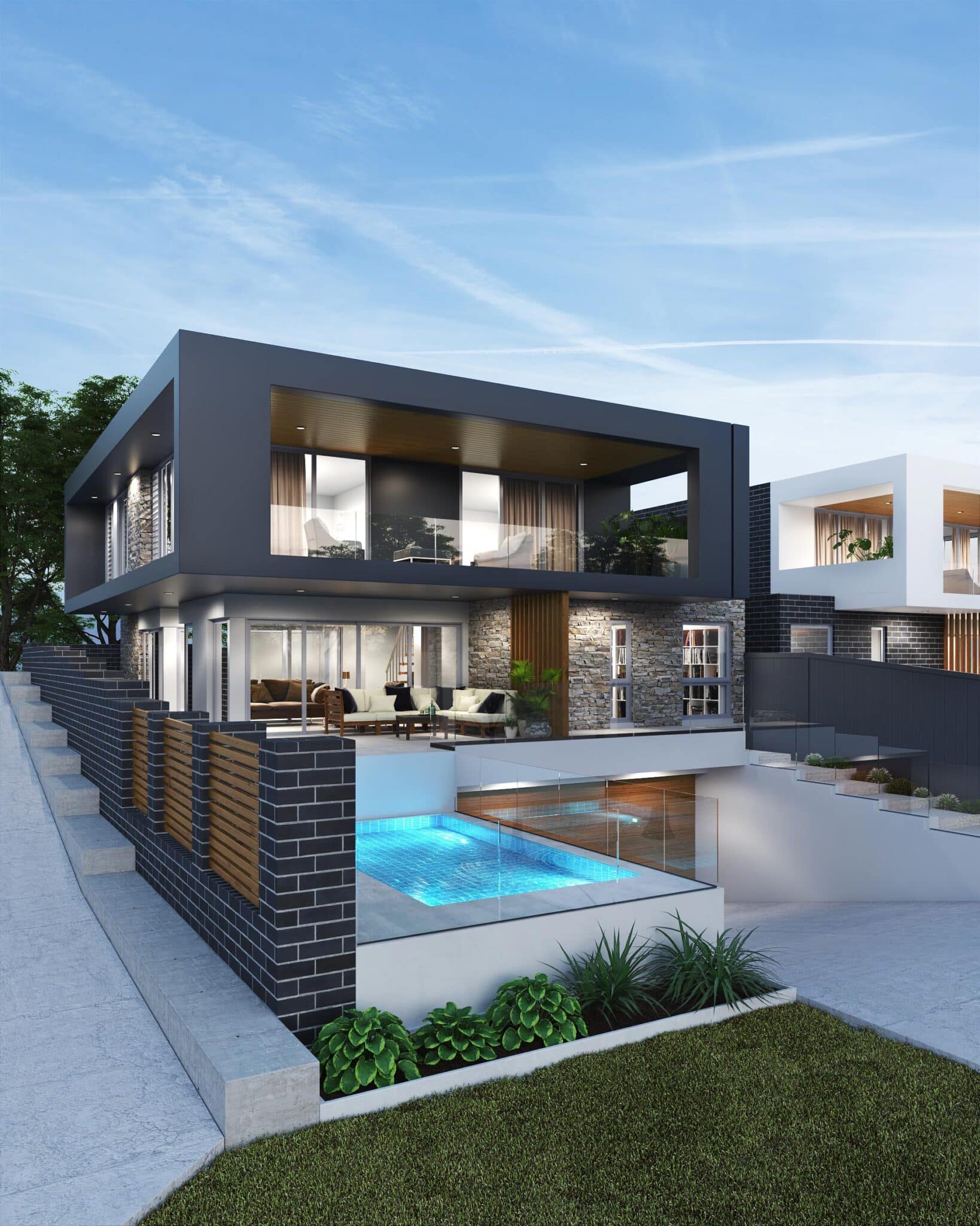 Australian-2-story-exterior-Rendering-by-4dviz