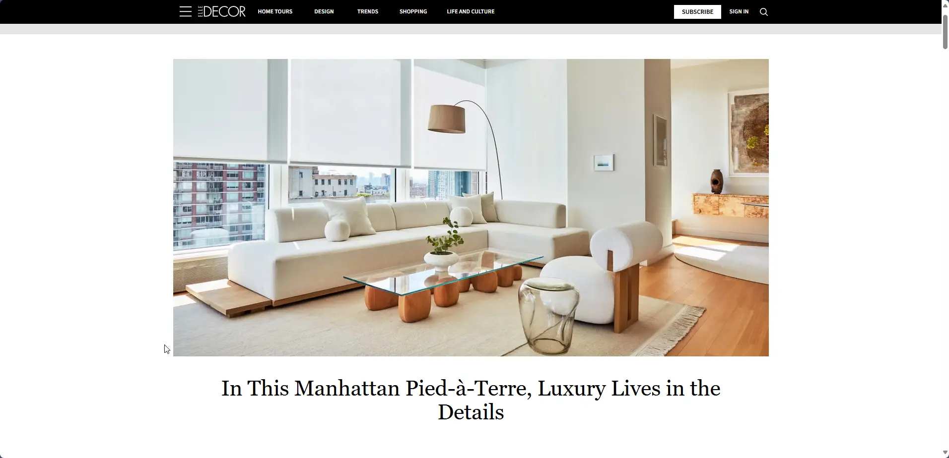 Website of Interior Design Magazines - Elle Decor