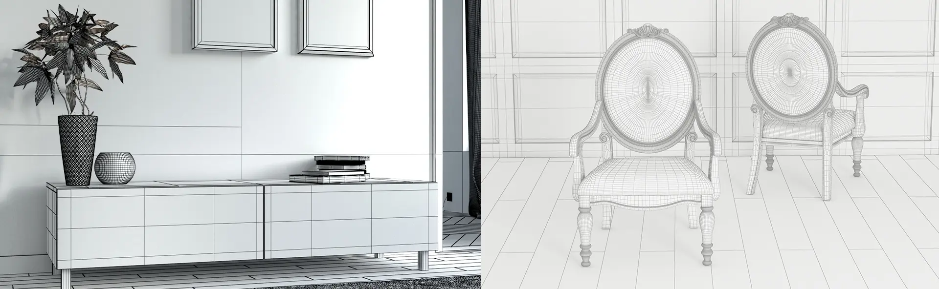 Complex types of polygons in 3d modeling examples