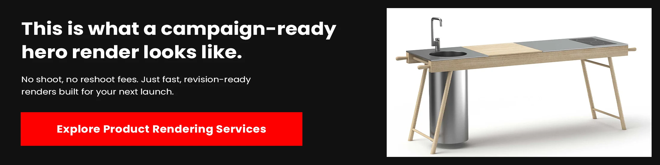 Product rendering CTA