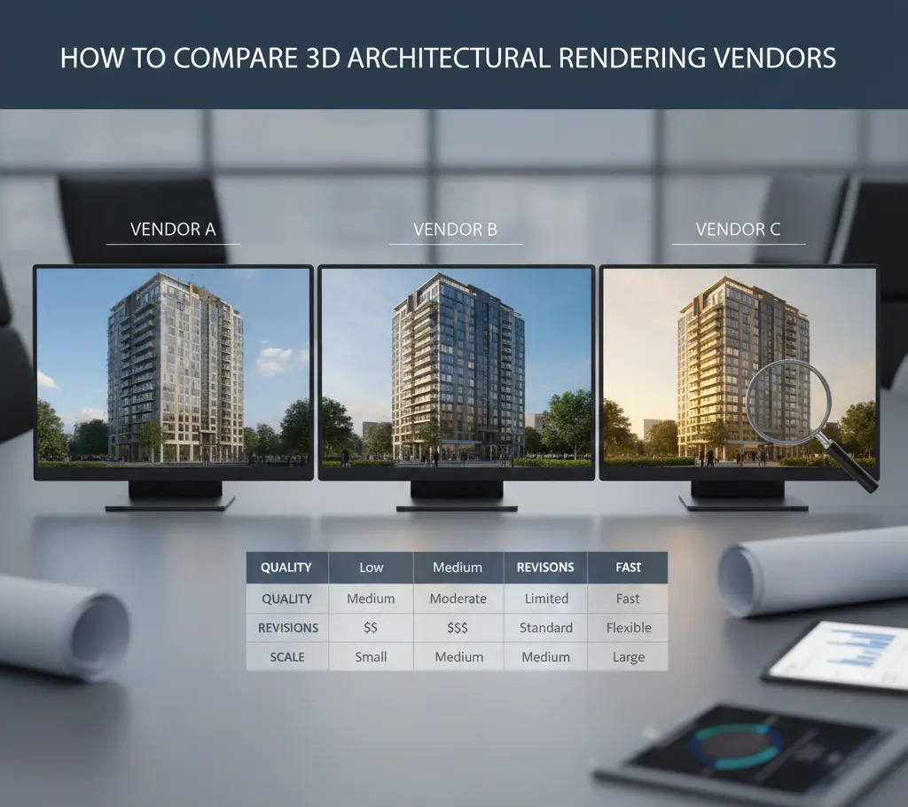 How to Compare 3D Architectural Rendering Vendors
