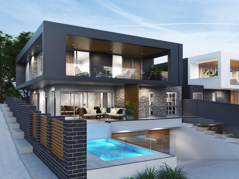 Australian-2-story-exterior-Rendering-by-4dviz