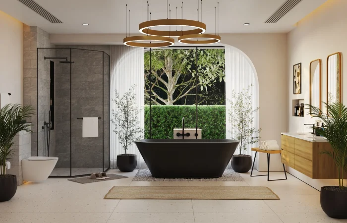 Luxurious Bathroom 3d interior rendering project